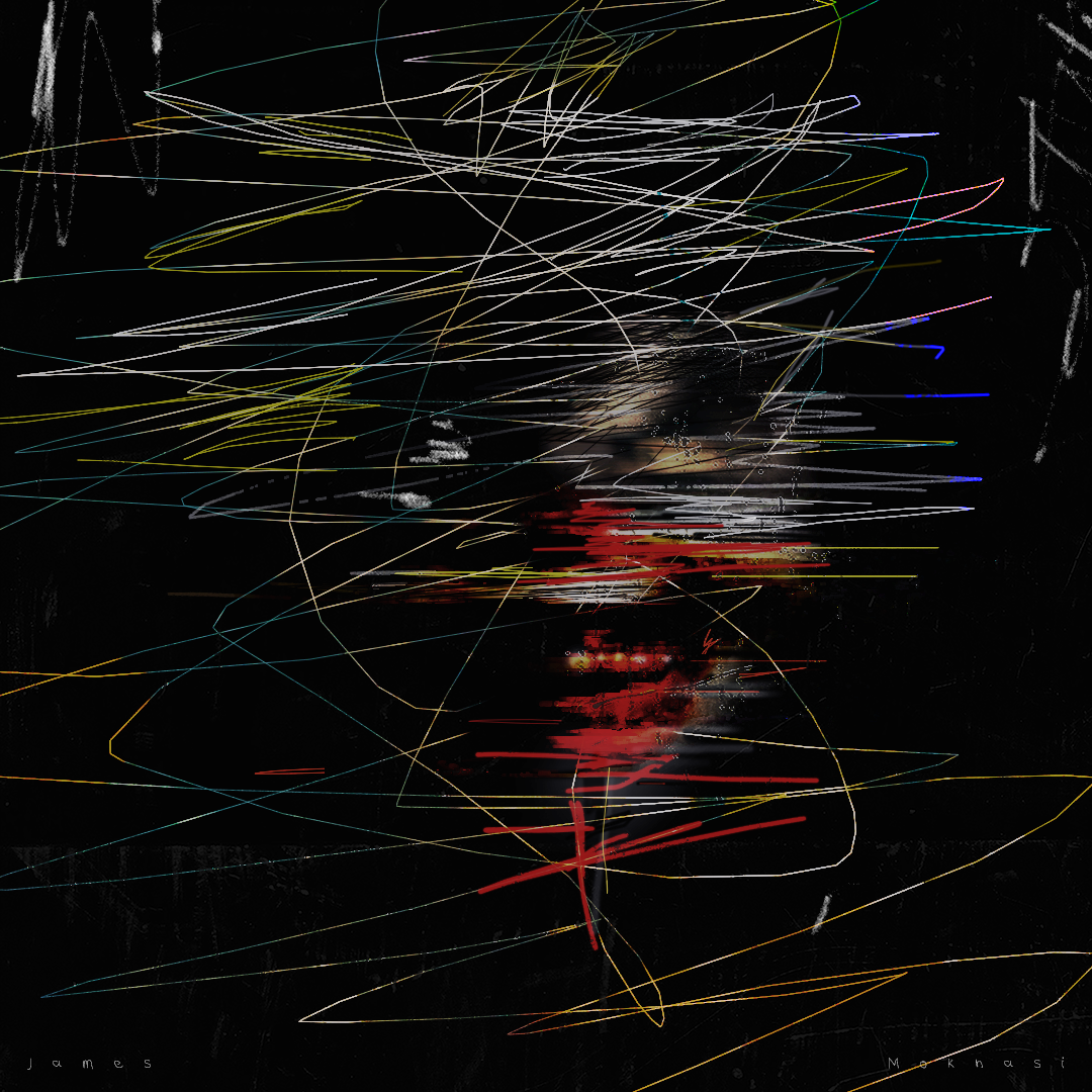 Red Interruption, 2026. Mixed media, Mixed media, 100 × 100 cm.