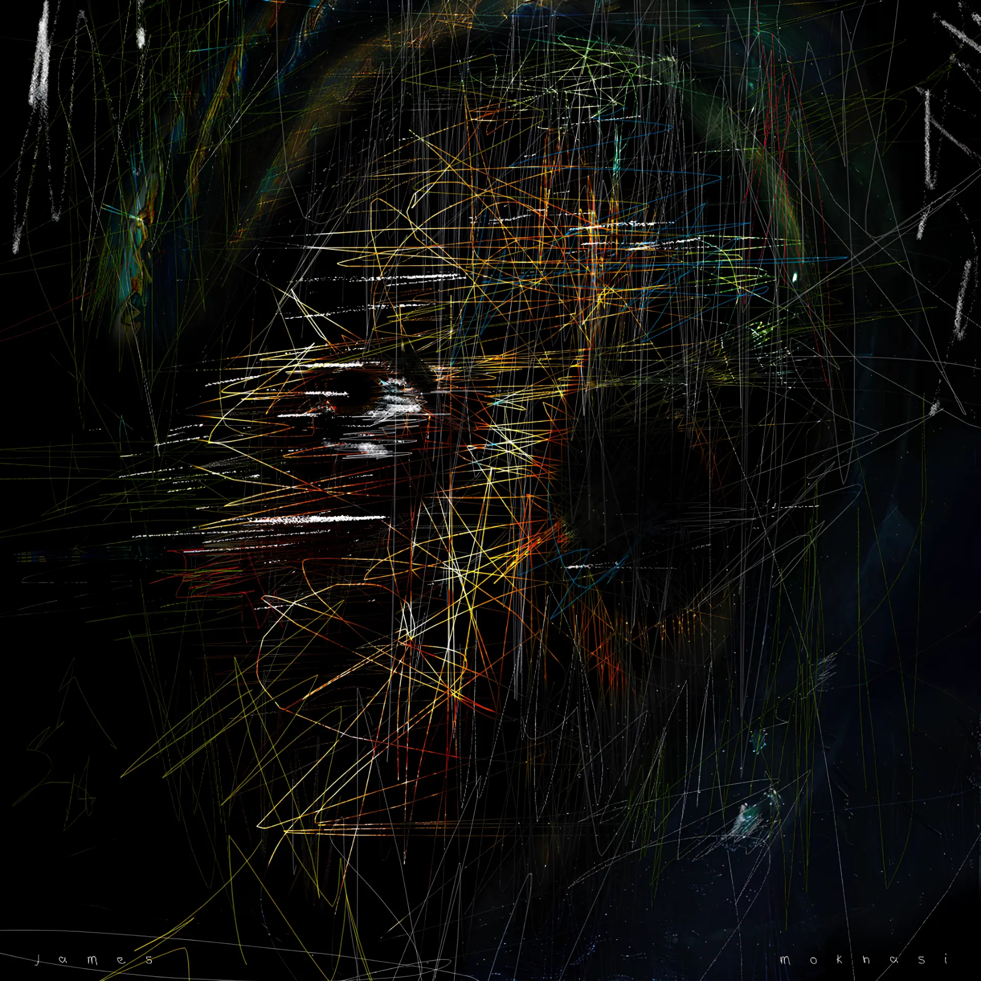Survey With One Stain, 2023. Mixed media, Cotton rag paper, 100 × 100 cm.