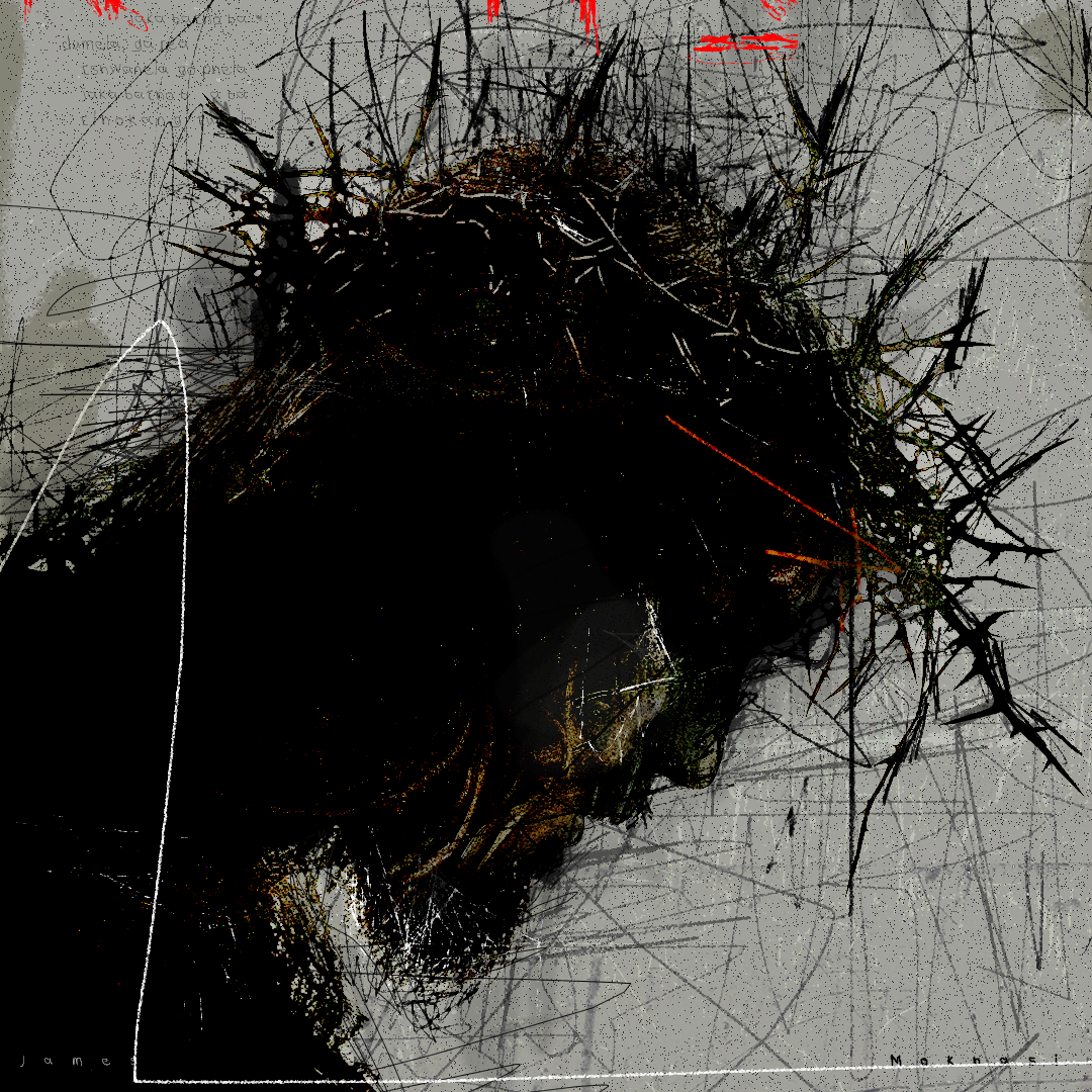 Thorn Head, 2024. Mixed media, Mixed media, 100 × 100 cm.