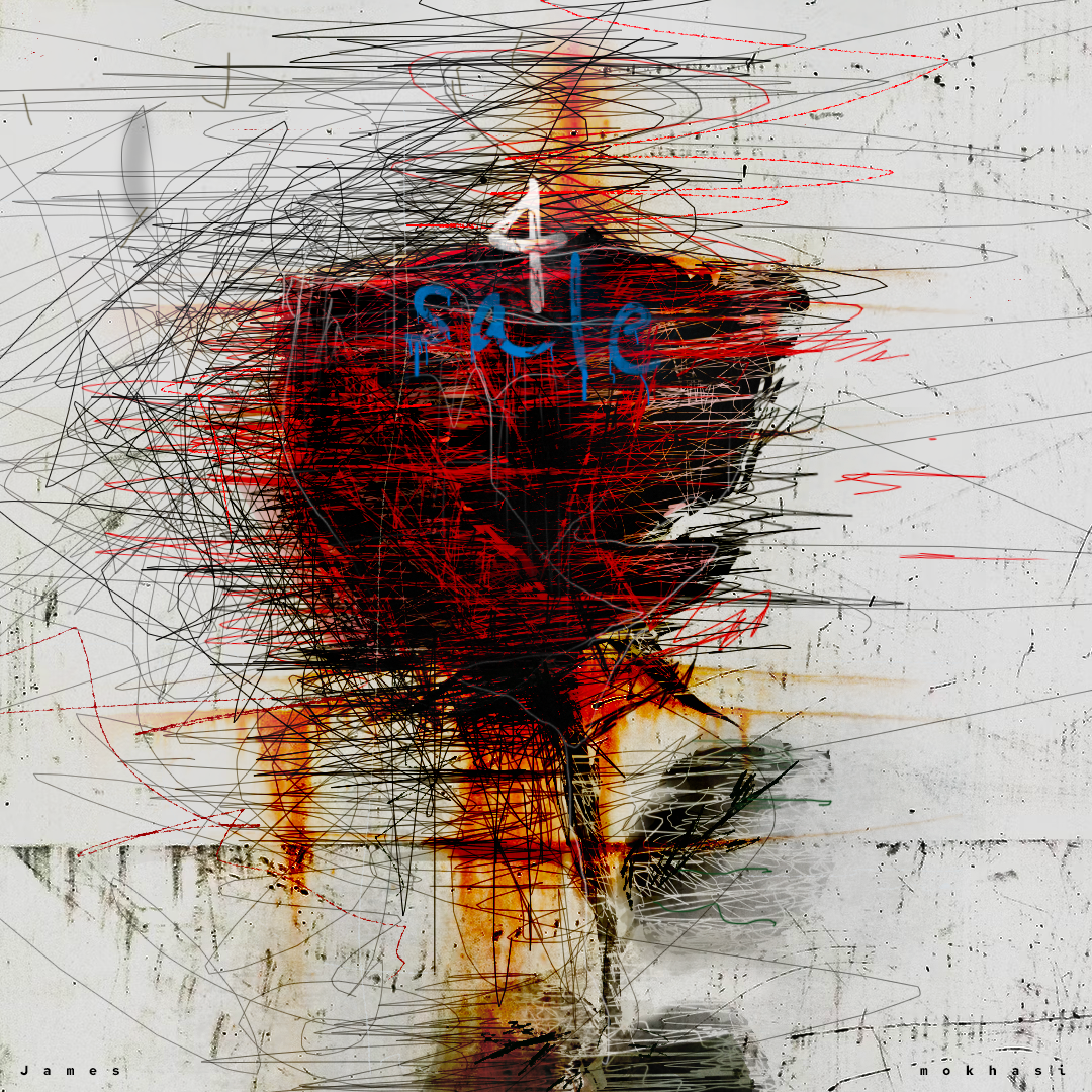 4 Sale, 2026. Mixed media, Mixed media, 100 × 100 cm.